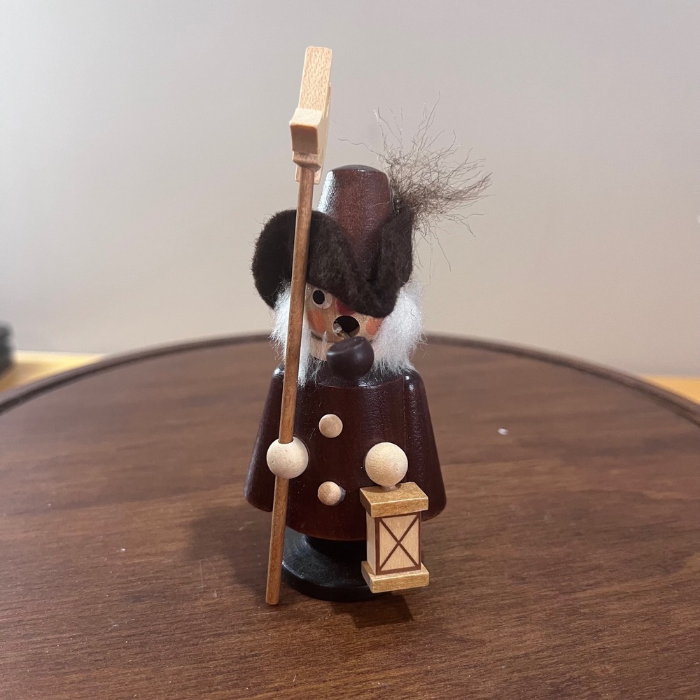 Vtg Christian Ulbricht Germany Wood Night Watchman Incense Smoker 4.5"‎ Mini
